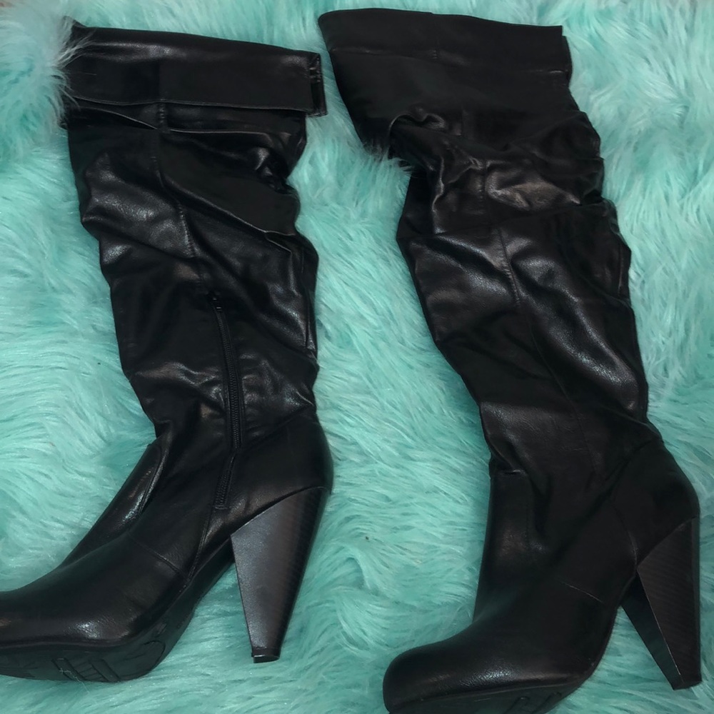 over the knee black boots